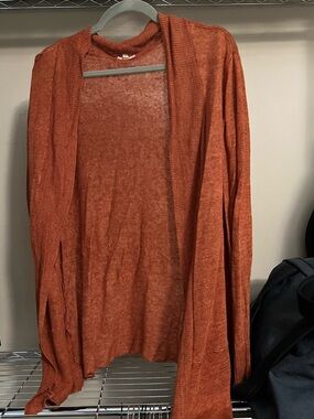 Eileen Fisher Open-Front Rust Cardigan